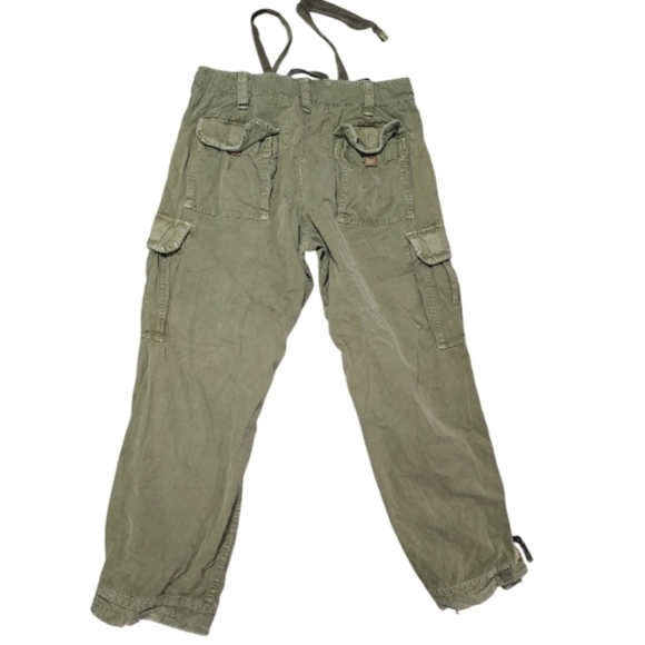 Abercrombie and Fitch Vintage Army Green Paratroop Cargo Pants Men' Size Medium - Picture 3 of 17